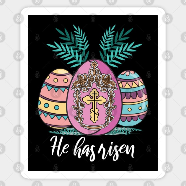 Orthodox Jesus Easter Egg Cross Greek Lent Scripture Sticker by alltheprints